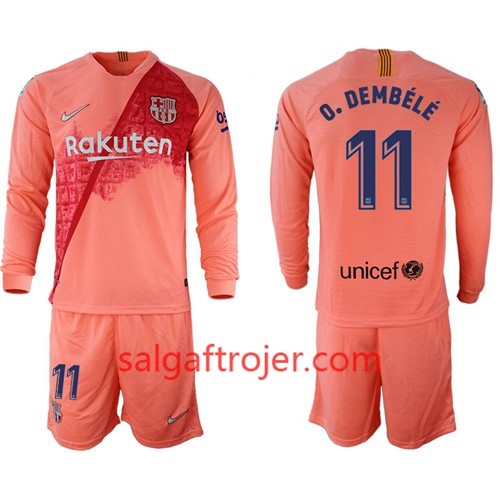 FC Barcelona Fodboldtrøjer O.Dembele 11 Børn 3. sæt 2018/19 Langærmet FC Barcelona Fodboldtrøjer O.Dembele 11 Børn 3. sæt 2018/19 Langærmet